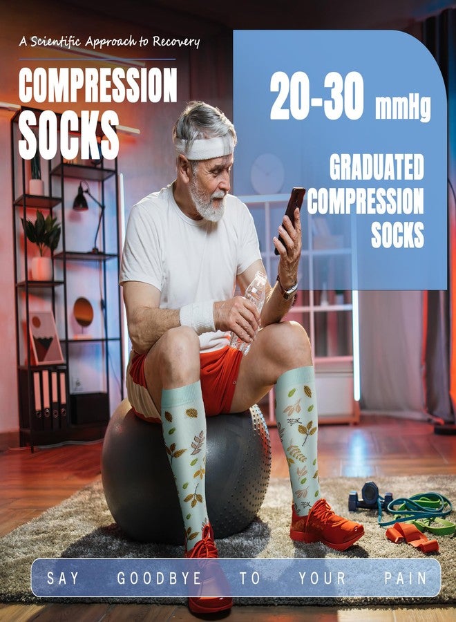 FOFLORA Compression Socks for Women & Men 7 Pairs Knee High Compression Socks 20-30 mmhg Best for Running,Nurse,Travel - Image 2